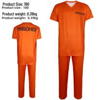 Orange Prisoner Costume Set for Halloween Cosplay and Role-Playing 170 cm