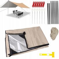 Tarp Płachta Biwakowa Namiot Przeciwsłonecznym Zestaw 300X300Cm