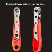 Red Ratchet Screwdriver for Tight Spaces, 5 Mode Reversible Right Angle Driver, Non Slip Handle, Flat Phillips Head sidabras