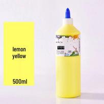 500ml Acrylic Paint for DIY Graffiti, Plaster Doll Art, and Street Vendor Supplies 500ml citrinos geltonos spalvos