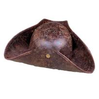 Fashion Vintage Cowboy Pirate Hat Cosplay Tricor Brim Hats Pirate Faux Leather Cowboy Hat Accessory Wide Curve Brim 1