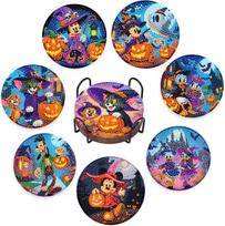 8 vnt./rinkinys Disney Mikės Pūkuotuko ir Minės serijos deimantais tapytais padėkliukais Pasidaryk pats deimantinės dailės padėkliukai 5D pilno deimanto deimantiniai padėkliukai suit