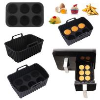 Food Grade Silicone Baking Pan Set - Rectangular Tray for Cake, Jelly, Pudding, and Air Fryer.