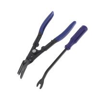 2Pcs Auto Fastener Trim Removal Tool Kit Car Panel Clip Removal Pliers Tools Clip Push Pin Removal Pliers Plier Door Panel Tool mėlyna