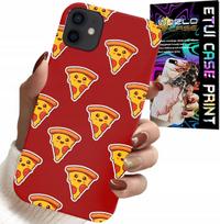 Etui Do Iphone 12 Mini - Wzór Z Wesołą Pizzą Na Czerwonym Tle