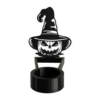 Halloween Grim Reaper Candle Holder, Spooky Metal Silhouette Tea Light Stand for Haunted House Party Decor, Black Tabletop Ornament