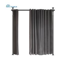 Teleskopinis įtempiamas karnizas kambario pertvarai ir durų dalikliui, montuojamas be gręžimo. Frosted Black 2 Vertical 1 Horizontal (No Curtain) black