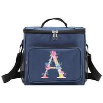Lunch Box Cooler Organizer Case Thermal Handbag Waterproof Outdoor Travel Shoulder Lunch Bag for Men and Women Pink Pattern
