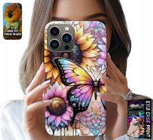 Etui Do Iphone 13 Pro - Słonecznik Z Motylkiem, Obudowa + Folia