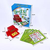 Interactive Children's Intelligence Card Game: Eye-Hand Coordination Bingo raudona