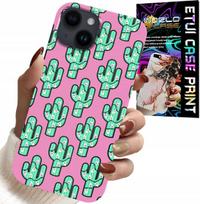 Etui Do Iphone 15 - Kaktusy, Kaktus Na Różowym Tle + Folia