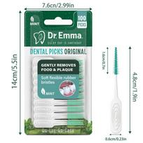 Soft Silicone Interdental Brushes 100Pcs Mint Floss Picks for Braces Orthodontic Cleaning
