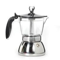 Clear Moka Coffee Maker with Hand Grinder and Filter Transparent Pot No. 4 - 200ML