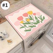 Flower Print Washing Machine Dust Cover Pad Dish Drying Mat Table Absorbent Mat Microwave Dust Cover Kitchen Bathroom Accessori S 36 x 46cm