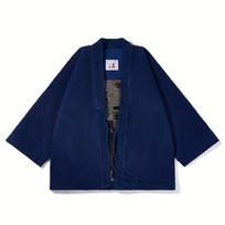 Huang Shi Indigo Blue Dōhaori Kimono with Loose Raglan Sleeves - Retro Seven-Sleeve Shirt Jacket Workwear XXL indigo