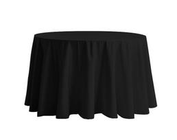 Black Tablecloth Round Catering Banquet Table 260Cm Wedding