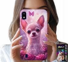 Etui Do Samsung A10 - Słodka Chihuahua Na Różowym Tle Kwiatami