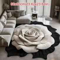 Special-shaped Flower Carpet Soft Absorbent Bathroom Floor Mat Non-slip 60x60cm Peony Floor Mat