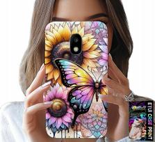 Etui Do Samsung Galaxy J5 2017 - Słonecznik Z Motylkiem, Obudowa + Folia