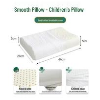 Thailand Natural Latex Neck Support Pillow - Cervical Protection Sleep Aid for Home, Dorm, and Kids Single white