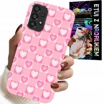 Etui Do Samsung Galaxy A23 5G - Serca Kratka Różowa Obudowa Case + Szkło