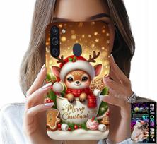 Etui Do Samsung Galaxy A21 - Reniferek Słodki Renifer Świąteczne Wzór