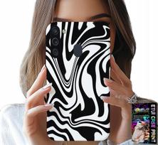 Etui Do Samsung Galaxy A21 - Czarno Biała Abstrakcja + Szkło Hart