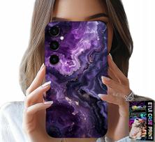 Etui Do Samsung Galaxy M15 5G - Fioletowy Marmurek Modne Kobiece + Szkło