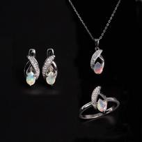 Išskirtinis puošnus mažas dizainas Žiedas Auskarai Pakabukas Kaklo papuošalai Moterų ir mergaičių dovana gimtadienio ir švenčių proga S925 sidabras US RING SIZE:6# balta