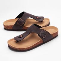 Madingi Comwarm Nauji Vyriški Šlepetės Kamštinė Oda Suede Paplūdimio Avalynė Atviras Pirštas Vidaus Namų Šlepetės Vyriškos Jaukios Laisvalaikio Lauko Darbo Sandalai Plokščios Šlepetės 36