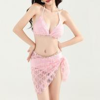 2025 New Hot Girl Style Sexy Three-Piece Bikini Swimsuit M (95-105 jin)