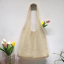 Lengvi ir estetiški moteriški vasariniai nerti rankų krepšiai - Puikiai tinka paplūdimiui, apsipirkimui ir vakarėliams 38x60 cm (with strap)