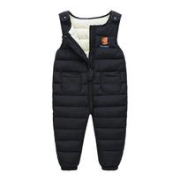 Kūdikių šiltos flisinio pamušalo sniego kelnės su kišenėmis, puikūs lauko leginsai mažiems vaikams ir kūdikiams žiemą, idealus pasirinkimas lauko veiklai 70 juoda