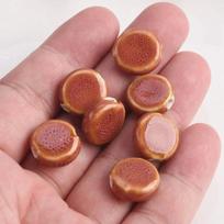 20pcs Flat Round 15mm Handmade Ceramic Porcelain Loose Spacer Beads Lot for Jewelry Making Accessories DIY Crafts Findings Creativity Beads 15mm-20pcs