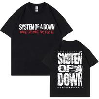 Summer men's Rock System of A Down Mezmerize band album print T-shirt Vintage alternative metal music Harajuku short sleeve S