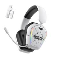 ONIKUMA GT883 Belaidės žaidimų ausinės: Ausinės ant ausų, Bluetooth ir 2.4G, su RGB apšvietimu balta