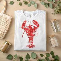Raudonosios Lobster Grafinis Marškinėlis Pakrantės Jūrinis Paplūdimio Drabužis Vasara Jūros Gėrybės A82 3XL