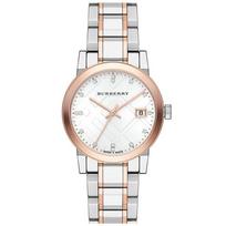 Burberry BU9127 Sidabrinis ciferblatas Dvi spalvos Moteriškas laikrodis 34mm sidabras