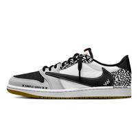 Jordan x Travis Scott Air Jordan 1 Odiniai žemi Batai Vintažiniai Krepšinio Batai Unisex Juodi Balti DZ4137-700(Komanda330-) 35.5