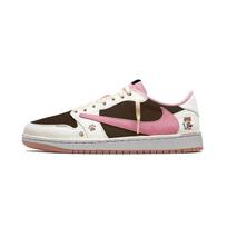 Jordan x Travis Scott Air Jordan 1 Odiniai žemi Vintage Krepšinio Batai Moteriški Rudi DZ4137-700(Komanda330-) 35.5