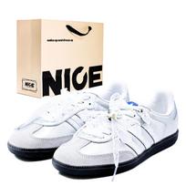 Adidas Originals SAMBA OG German Army Trainers Unisex Silver White B75806(Team1375-BAG ) 36⅔