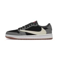 Travis Scott X Jordan Air Jordan 1 Vintažiniai krepšinio batai Unisex žemi pilki DZ4137-700(Komanda-)-Atsitiktinės pakuočių maišeliai 36 black