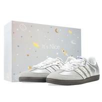 Adidas Originals SAMBA OG Silver Vine Tracing Light Cushioning, Wear Resistant Low top German Army Trainers Women's B75806(Team877-) 36⅔