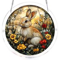 Sun Catcher Puzzle Acrylic Suncatcher Durable Clear Acrylic Colorful Patterns Window Decoration for Doors Garden M