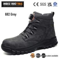 Cross-New Safety Shoes: Anti-Smash, Anti-Puncture, Water-Repellent Microfiber Leather, Comfortable, Fashionable with Knob Adjustment