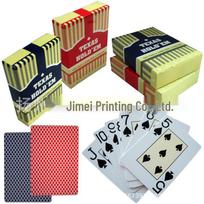Poker PVC Playing Cards, 0.32mm Coarse Sand, 63x88mm, Large Print, Club Texas Style Red