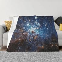 Gyvybės Gėlė Šventoji Geometrija Antklodė Flanelės Vilna Geometrinis Raštas Mandalas Kelioninis Pledas Lovos Patalynė Sofos Antklodė 100cmx150cm