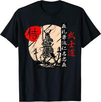 Japanese Samurai Warrior Bushido Code Kanji Design Tee Unisex T-shirt S įvairiaspalvis