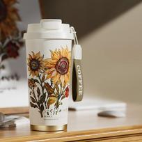 520ML Ceramic Coated Coffee Cup SUS316 Stainless Steel Keeps Both Hot and Cold Insulated Cup Insulation Or Cooling High-Capacity <50ml