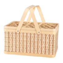Chinese Style Moon Cake Box Natural Picnic Basket Bread Storage Basket  Mid-Autumn Festival Style E
